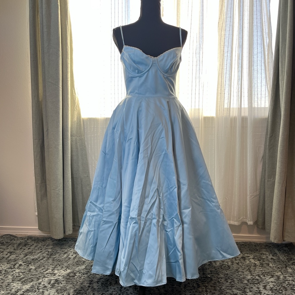 HOUSE OF CB 'Mademoiselle' Cinderella Blue Tulle Midi Dress/Size M 6-8